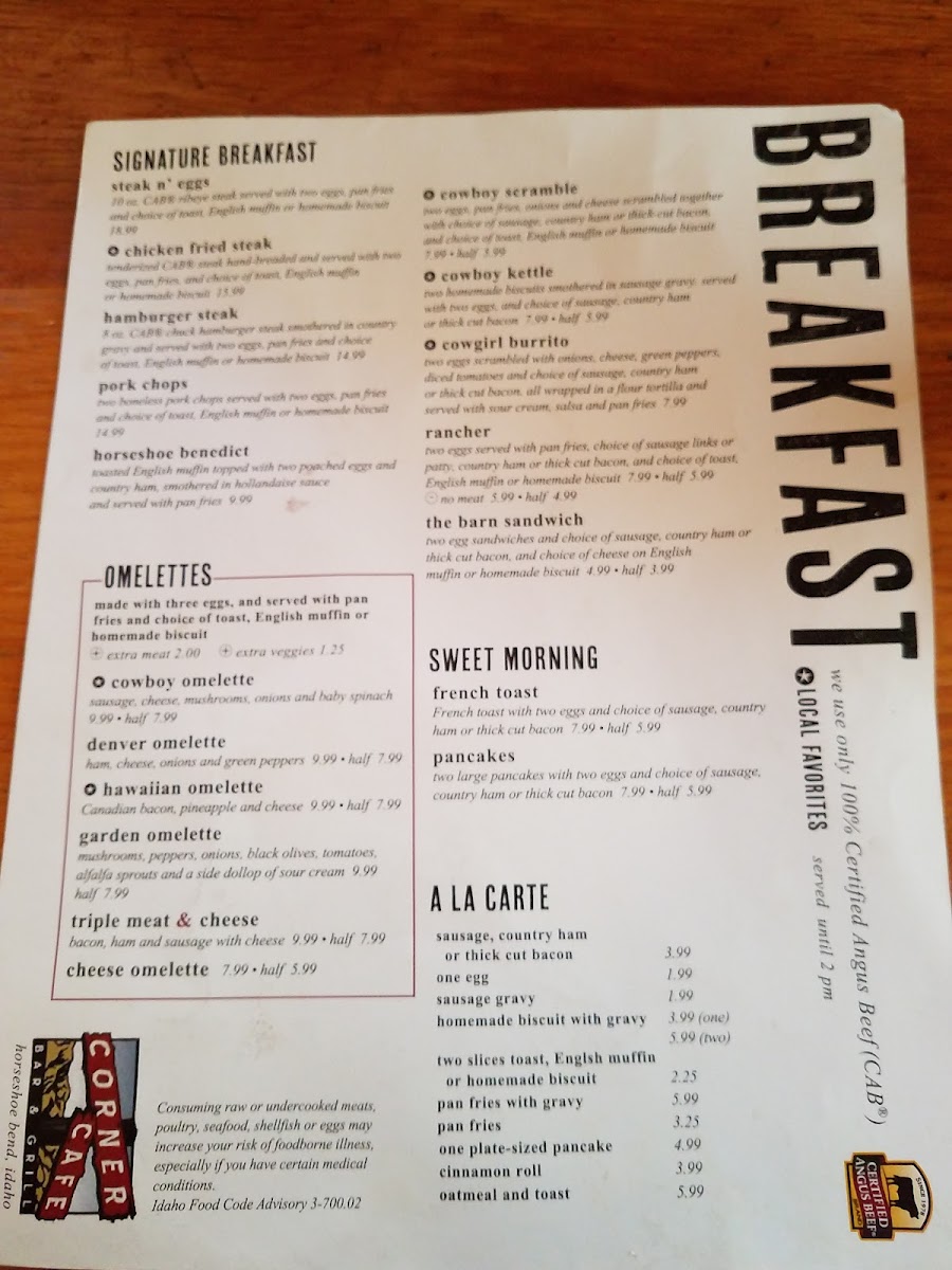 Country Barn Corner Cafe Menu - Image 4